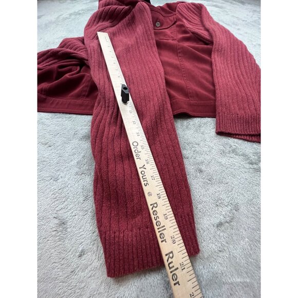 Alfred Dunner Womens XL Burgundy Corduroy Shacket Button-Up Jacket - Picture 6 of 13